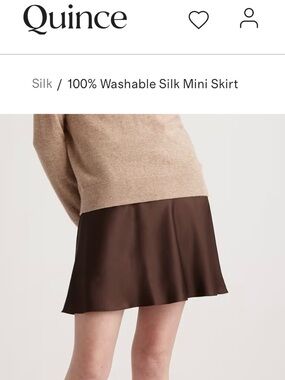 Quince one hundred percent silk skirt capsule minimalist quiet luxury